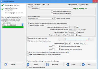 LogTag Analyser Software Screenshot